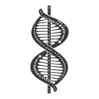 AI generated Silhouette gene DNA symbol black color only png