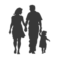 AI generated Silhouette for celebrating parents day moment black color only png