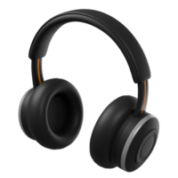 Black headphone 3d render png