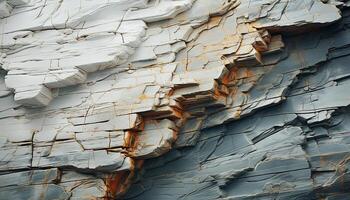 AI generated Abstract sandstone pattern on eroded cliff, nature beauty in rough stone generated by AI photo