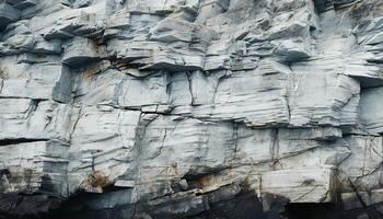 Nature rock object, close up backgrounds pattern outdoors cliff stone generated by AI photo