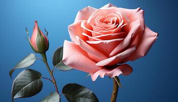 ai generado frescura y belleza en naturaleza un vibrante rosado flor florecer generado por ai foto