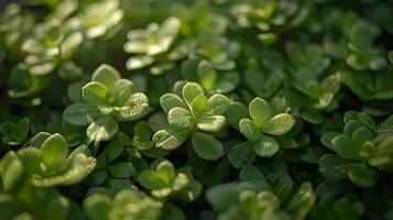 AI generated Vibrant Green Succulent Plant Captured in CloseUp with Soft Natural Light Illuminating Delicate Leaf Patterns photo