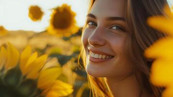 AI generated Young Woman Enjoys Music and Technology in CloseUp Shot with Wireless Headphones and Smartphone photo