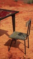 old ruster metal table in desert video