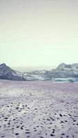 dramatisch winter donker woestijn steppe Aan een hoogland berg plateau video