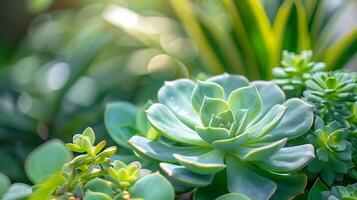 AI generated Vibrant Leaf Glistens with Dew in Soft Forest Light Creating Dreamy Serenity photo