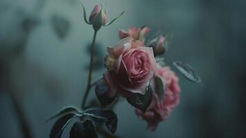 AI generated Vibrant Pink Peony Blooms in Soft Natural Light Macro Details Captured photo