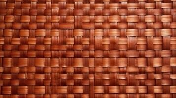 AI generated Brown bamboo weave texture, a nature background with handicraft charm. Ai Generated. photo