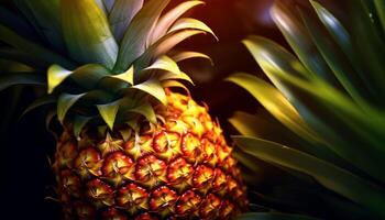 AI generated Freshness and sweetness in a tropical pineapple generated by AI photo