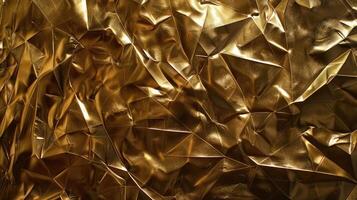 AI generated Shiny gold geometric metal texture adds elegance and sophistication, Ai Generated. photo