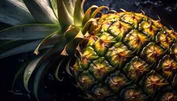 AI generated Fresh pineapple, nature sweet and healthy tropical snack generated by AI photo