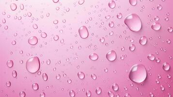 ai generado sereno rosado antecedentes adornado con brillante gotas de agua, ai generado. foto