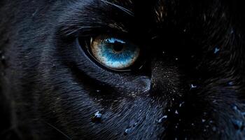 ai generado linda gatito curioso con azul ojos al aire libre generado por ai foto