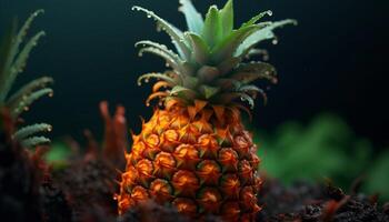 AI generated Fresh pineapple, a sweet and healthy tropical fruit generated by AI photo