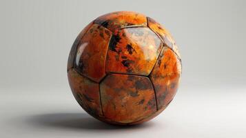 AI generated Explore the intricacy of a 3D rendered soccer ball, where cutting-edge technology meets the world's most beloved sport. Ai Generated. photo