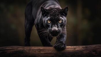 ai generado majestuoso Tigre caminando en el tropical selva generado por ai foto