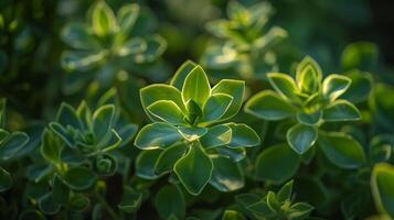 ai generado intrincado patrones de verde suculento planta iluminado por suave natural ligero foto