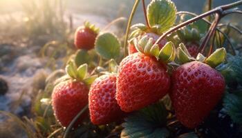 ai generado frescura y dulzura en naturaleza jugoso baya Fruta generado por ai foto