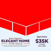 Home Sale Social Media Promotion, Square flyer design Template. psd