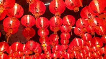 photo of a red light lantern neatly lined up to welcome Chinese New Year