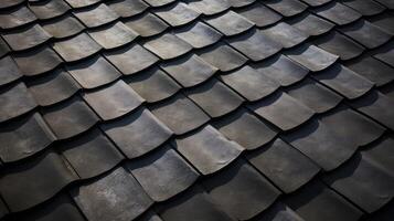 AI generated Roof tiles texture. Roof tiles texture background. Roof tiles pattern photo