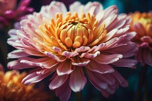 AI generated Close up of chrysanthemum flower in garden, Thailand. photo