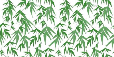 Seamless pattern with fresh bamboo leaves. Abstract floral print. Vector graphics.