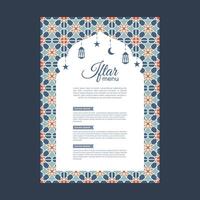 Islamic Iftar Menu Design Vector