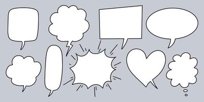 Doodle sketch style of speech bubbles hand drawn illustration. for concept design. vector