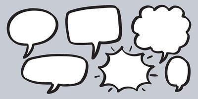 Doodle sketch style of speech bubbles hand drawn illustration. for concept design. vector