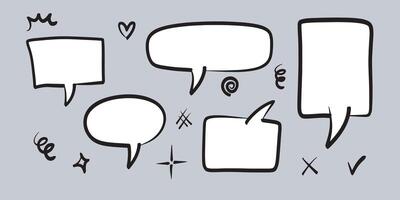 Doodle sketch style of speech bubbles hand drawn illustration. for concept design. vector