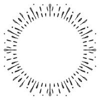 Doodle sketch style of Starburst, sunburst,  Element Fireworks Black Rays. Comic explosion effect. Radiating, radial lines. cartoon hand drawn illustration for concept design. vector