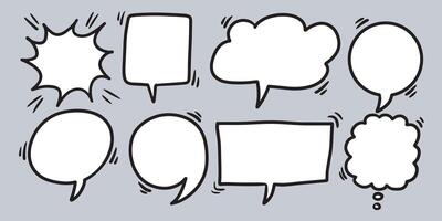 Doodle sketch style of speech bubbles hand drawn illustration. for concept design. vector