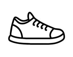 Linear icon classic low top sneakers with laces isolated. Casual trainers. Athletic shoe pictogram. vector