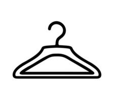 Clothes hanger vector icon. Storing costume in the wardrobe. Clothing store logo.