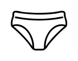 Vector outline icon of women's panties. Classic girl's underwear. Linear pictogram isolated.