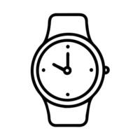 Watch icon illustration isolated on white background, wristwatch pictogram symbol, wrist clock sign vector