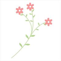 flor para tu diseño y Felicidades, tarjetas para tu amado unos. primavera paisaje desde ilustraciones. vector ilustración en plano estilo. aislado en blanco antecedentes.