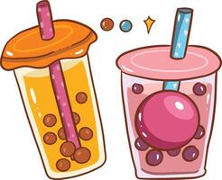 sweet boba drink bubble sparkle vector illustration