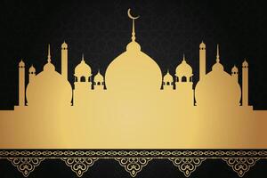 Ramadan, Eid al-Fitr, Islamic new year mosque background greeting card vector