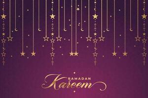 Ramadhan, Eid al-Fitr, Islamic calendar background greeting card with crescent moon decoration vector