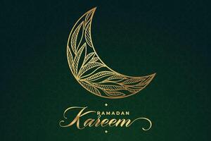 Ramadhan, Eid al-Fitr, Islamic calendar background greeting card with crescent moon decoration vector