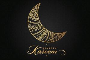 Ramadhan, Eid al-Fitr, Islamic calendar background greeting card with crescent moon decoration vector