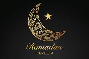 Ramadhan, Eid al-Fitr, Islamic calendar background greeting card with crescent moon decoration vector