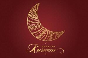 Ramadhan, Eid al-Fitr, Islamic calendar background greeting card with crescent moon decoration vector