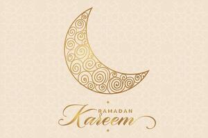 Ramadhan, Eid al-Fitr, Islamic calendar background greeting card with crescent moon decoration vector