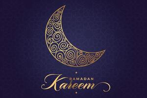 Ramadán, eid al fitr, islámico calendario antecedentes saludo tarjeta con creciente Luna decoración vector