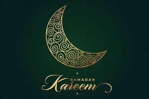 Ramadhan, Eid al-Fitr, Islamic calendar background greeting card with crescent moon decoration vector