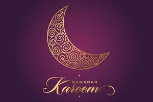 Ramadhan, Eid al-Fitr, Islamic calendar background greeting card with crescent moon decoration vector